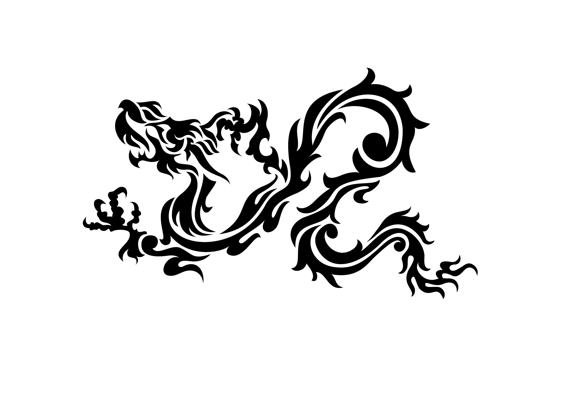 Dragon ondulant aux courbes fluides pour tatouage temporaire élégant et dynamique