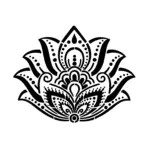 Lotus mandala détaillé aux motifs symétriques pour tatouage temporaire artistique et décoratif