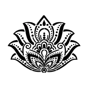 Lotus mandala détaillé aux motifs symétriques pour tatouage temporaire artistique et décoratif