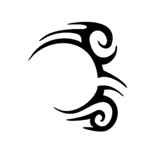 Tatouage Tyson tribal visage aux lignes courbes pour tatouage temporaire puissant et iconique