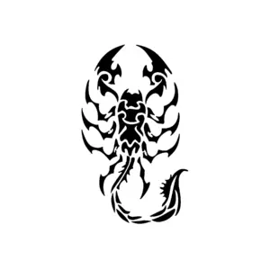 Scorpion Noir Compact silhouette nette pour tatouage temporaire discret