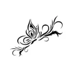 Papillon ornemental artistique créant un tatouage temporaire décoratif et élégant