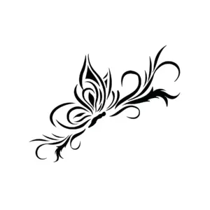 Papillon ornemental artistique créant un tatouage temporaire décoratif et élégant