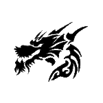 Image d'un tatouage temporaire représentant une tête de dragon.
