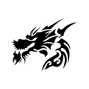Image d'un tatouage temporaire représentant une tête de dragon.