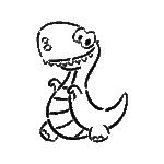 Image d'un tatouage temporaire représentant un petit dino.