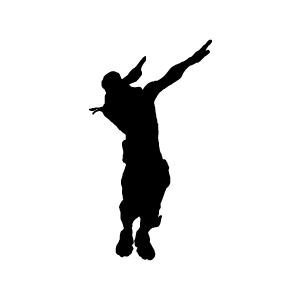 Image d'un tatouage temporaire représentant un personnage Fortnite qui fait un DAB.