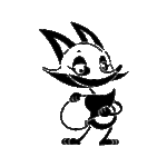 Image d'un tatouage temporaire représentant un petit renard de dessin animé.