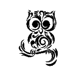 Image d'un tatouage temporaire représentant un hibou sur une branche.