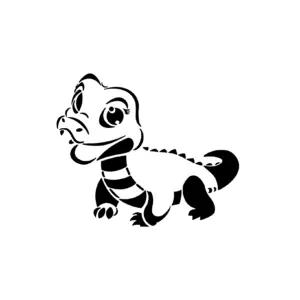 Bébé crocodile aux formes arrondies pour tatouage temporaire mignon et ludique