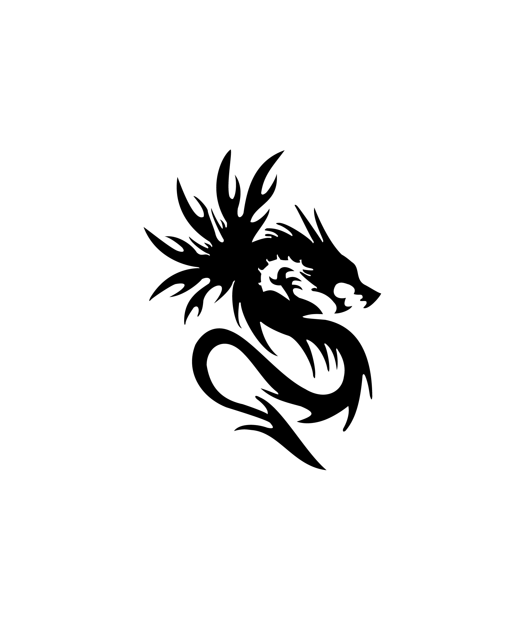 Tête de dragon stylisée aux lignes dynamiques pour tatouage temporaire intense et vibrant