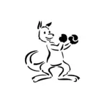 Kangourou boxeur avec gants pour tatouage temporaire dynamique