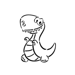 Petit dinosaure mignon style cartoon pour tatouage temporaire enfant