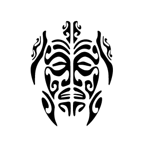 Pochoir tatouage éphémère Masque Tribal Polynésien – réutilisable et facile à appliquer