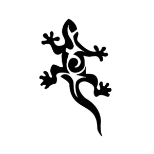 Salamandre tribale compacte aux formes équilibrées pour tatouage temporaire reptile graphique