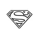 Logo Superman stylisé aux lignes nettes pour tatouage temporaire symbole héroïque