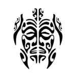 Tortue tribale totem graphique aux lignes marquées pour tatouage temporaire