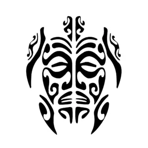 Tortue tribale totem graphique aux lignes marquées pour tatouage temporaire
