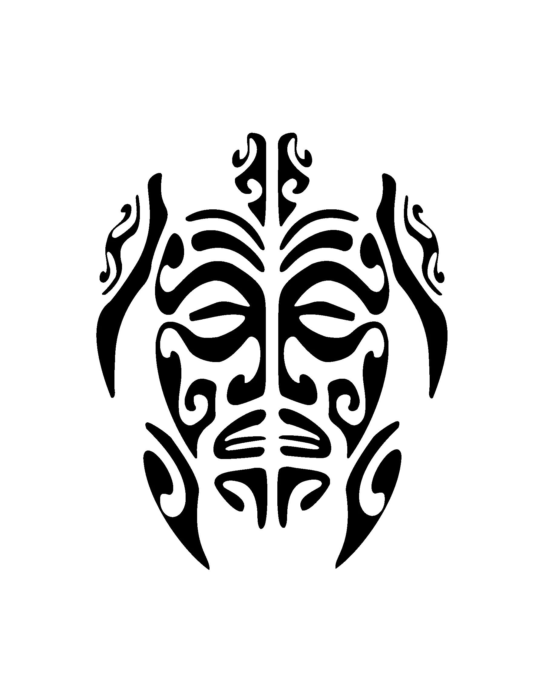 Tortue tribale totem graphique aux lignes marquées pour tatouage temporaire