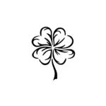 Trèfle stylisé aux lignes fines et formes équilibrées pour tatouage temporaire discret et symbolique