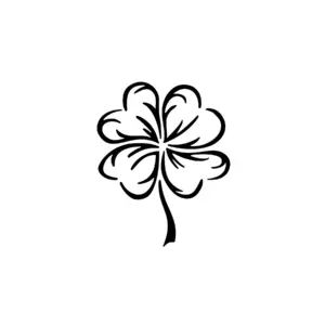 Trèfle stylisé aux lignes fines et formes équilibrées pour tatouage temporaire discret et symbolique