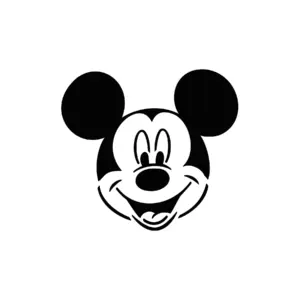 Visage de Mickey souriant aux formes rondes pour tatouage temporaire ludique