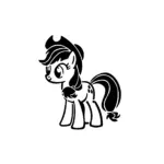 Personnage Little Poney avec crinière stylisée pour tatouage temporaire