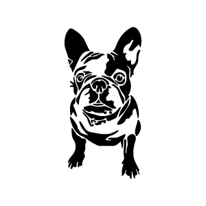Pochoir tatouage éphémère bouledogue français – chien expressif et stylisé