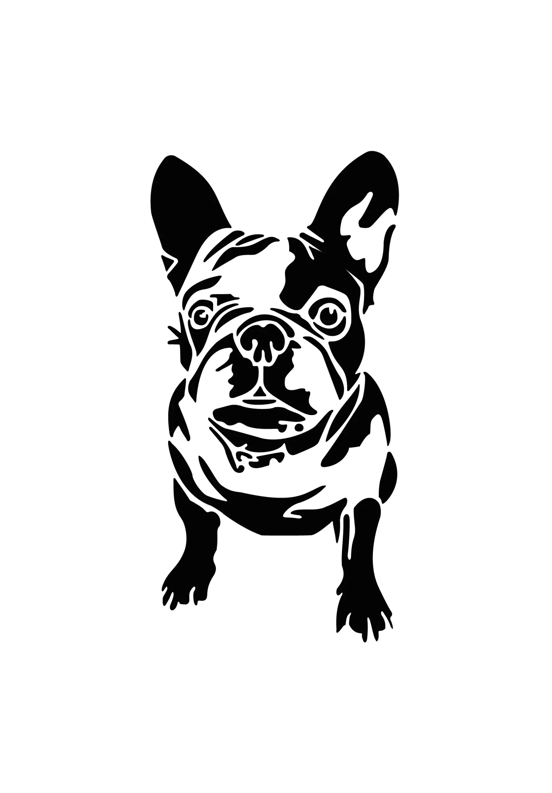 Bouledogue français mignon au regard expressif pour tatouage temporaire urbain
