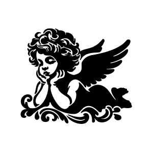 Pochoir tatouage éphémère Ange Rêveur 😇 – motif angélique doux et apaisant