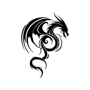 Pochoir tatouage éphémère dragon stylisé 🐉 – motif élégant et puissant