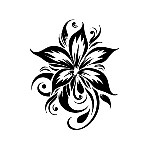 Pochoir tatouage éphémère lys ornemental ⚜️ – motif floral stylisé et réutilisable