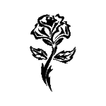 Pochoir tatouage éphémère rose stylisée 🌹 – motif floral fin et réutilisable