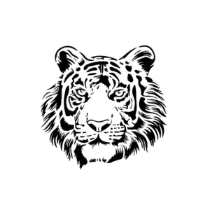 Tigre réaliste intense au dessin détaillé pour tatouage temporaire expressif