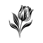 Tulipe élancée au tracé fin et lignes verticales pour tatouage temporaire élégant et délicat