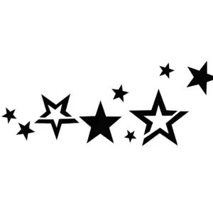 Frise d’étoiles alignées au tracé régulier pour tatouage temporaire décoratif et structuré