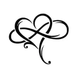 Motif cœur infini aux lignes fluides pour tatouage temporaire symbolique élégant