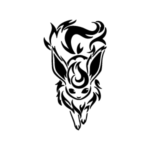 Évoli aux lignes tribales fluides pour tatouage temporaire expressif