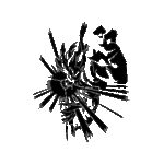 Silhouette Gogeta en fusion explosive aux lignes dynamiques pour tatouage éphémère manga