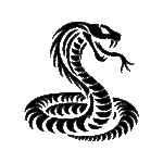 Pochoir tatouage éphémère cobra stylisé – motif animal puissant et graphique