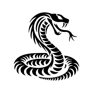 Pochoir tatouage éphémère cobra stylisé – motif animal puissant et graphique