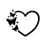 Pochoir cœur avec papillons minimalistes pour tatouage temporaire poétique et délicat