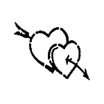 Pochoir tatouage éphémère cœurs transpercés minimalistes – symbole amour intense