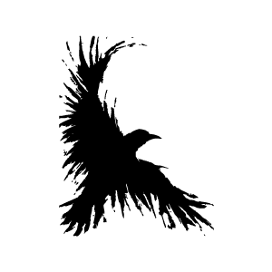 Pochoir tatouage éphémère corbeau sauvage – motif sombre et puissant