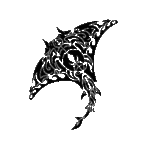 Pochoir tatouage éphémère raie tribale florale – motif marin artistique et élégant