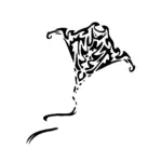 Raie manta tribale élancée verticale pour tatouage temporaire marin élégant