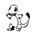 Salamèche souriant au tracé épuré pour tatouage temporaire énergique