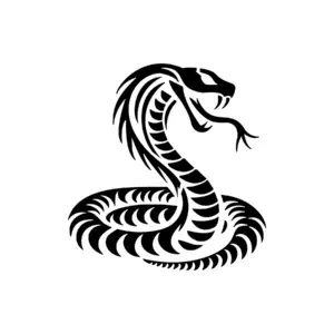 Serpent cobra dressé au dessin graphique pour tatouage temporaire reptile puissant
