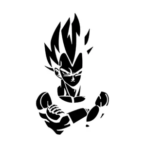 Vegeta posture fière et regard déterminé pour tatouage temporaire manga puissant