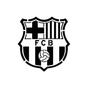 Écusson FC Barcelone avec bandes et croix stylisées pour tatouage temporaire football technique